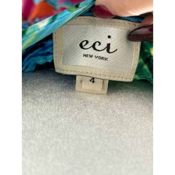 ECI New York Tropical Print Artsy Maxi Tank Dress Size 4 - Picture 6 of 6